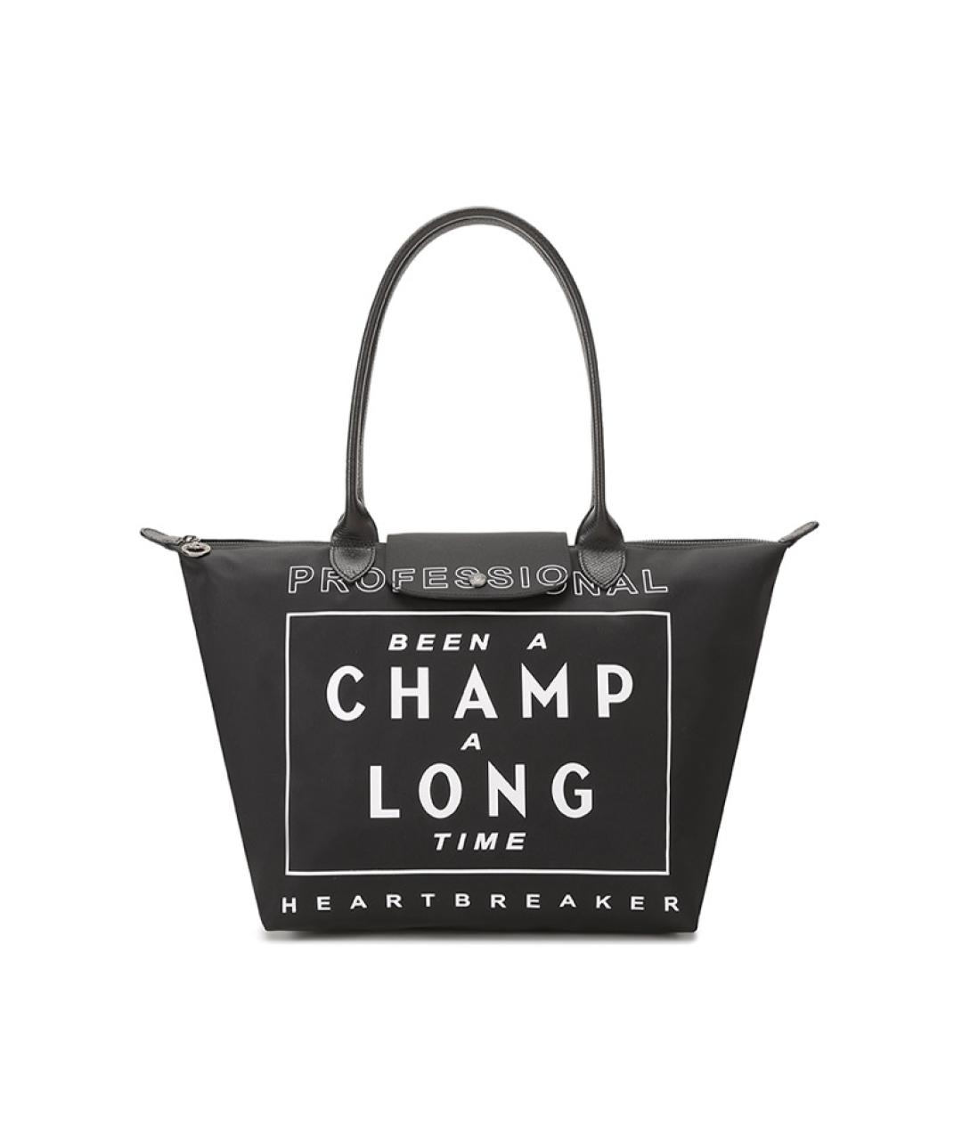 LONGCHAMP Черная тканевая сумка через плечо, фото 1