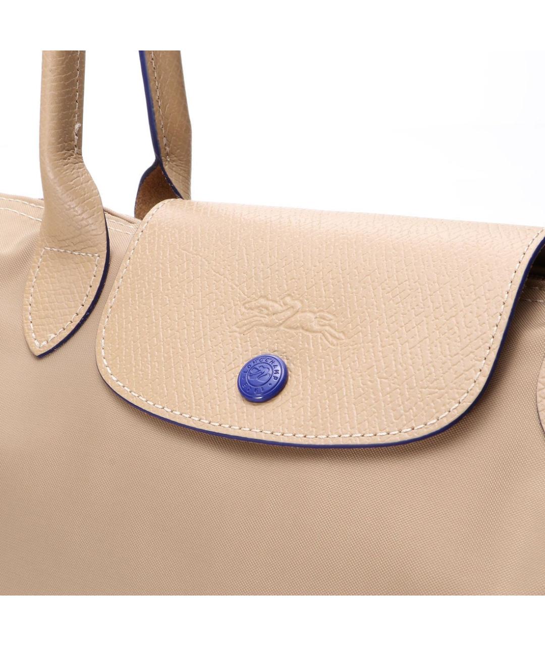 LONGCHAMP Бежевая тканевая сумка через плечо, фото 5