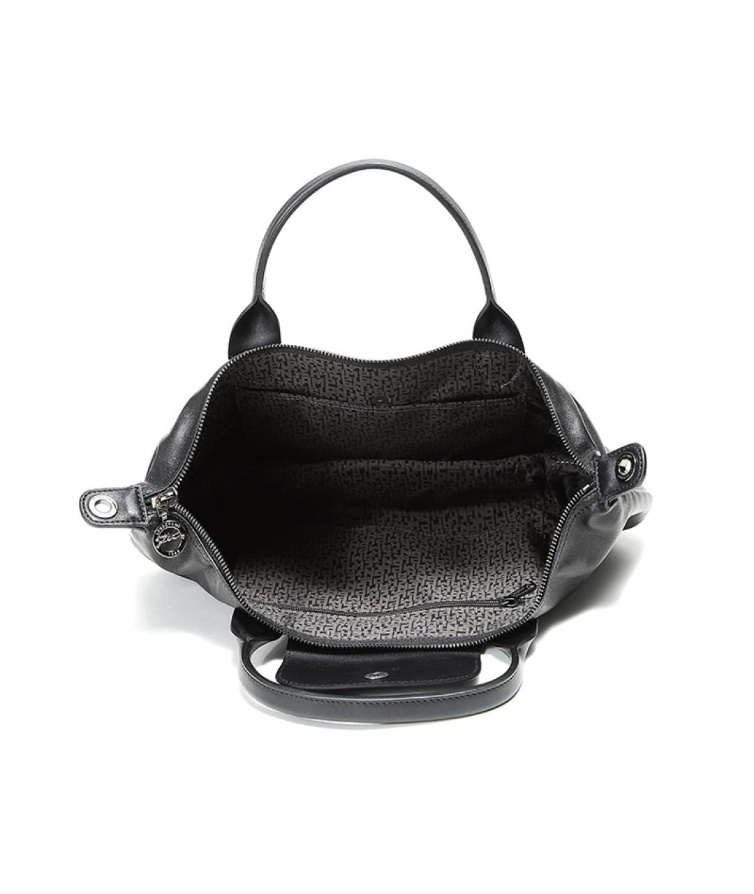 LONGCHAMP Черная кожаная сумка через плечо, фото 6