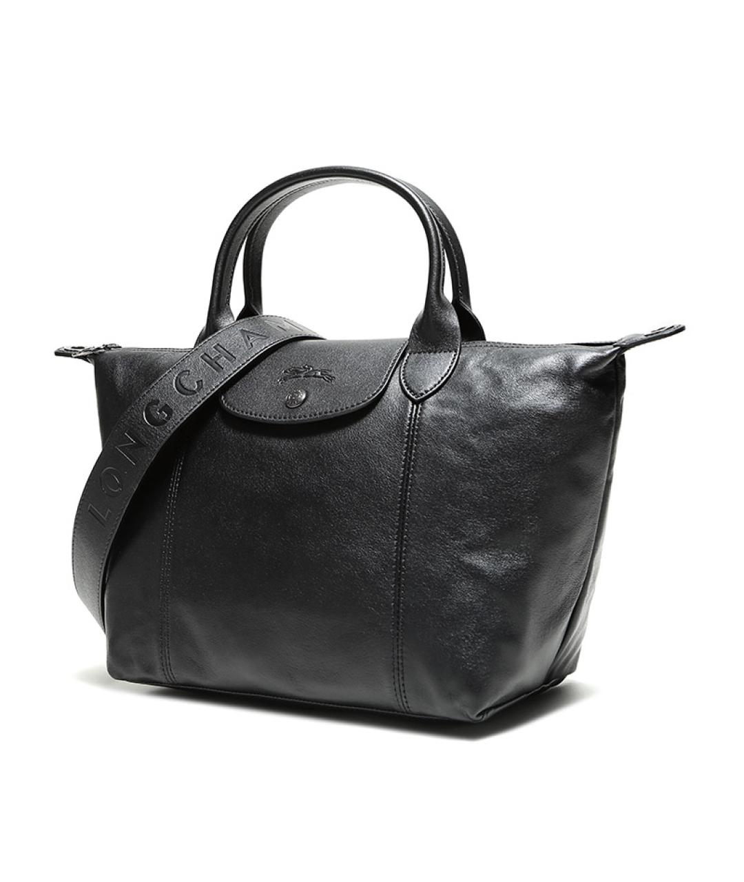 LONGCHAMP Черная кожаная сумка через плечо, фото 2