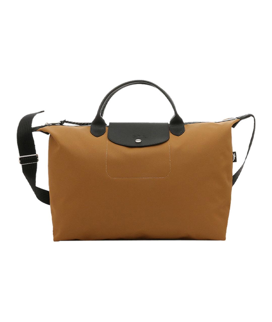 LONGCHAMP Коричневая тканевая сумка через плечо, фото 1