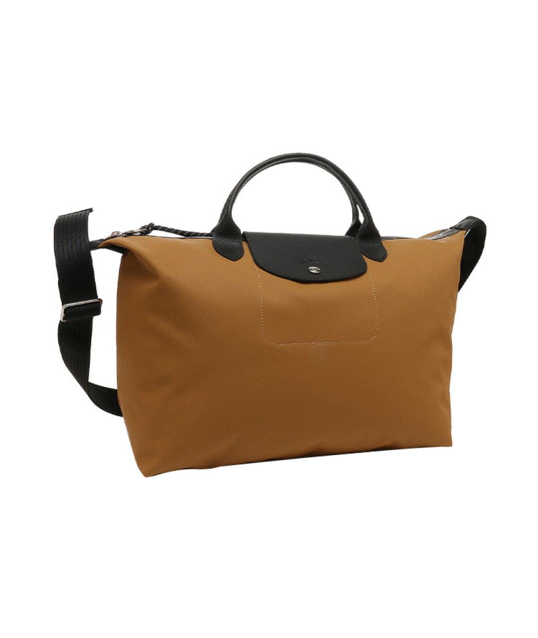 LONGCHAMP Коричневая тканевая сумка через плечо, фото 2