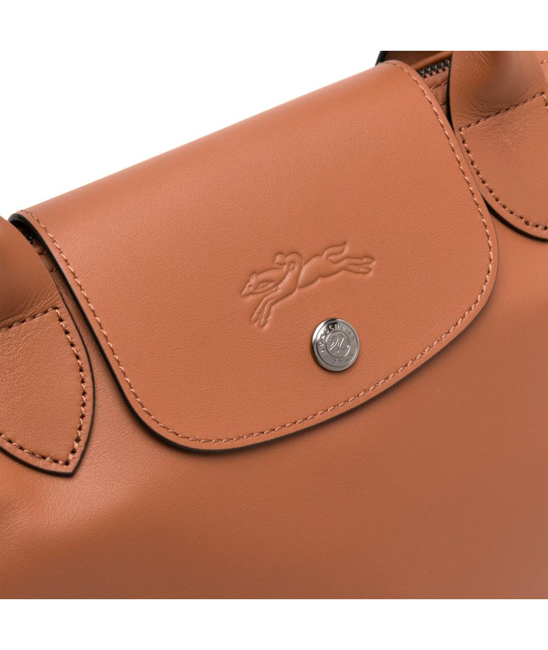 LONGCHAMP Коричневая кожаная сумка через плечо, фото 4