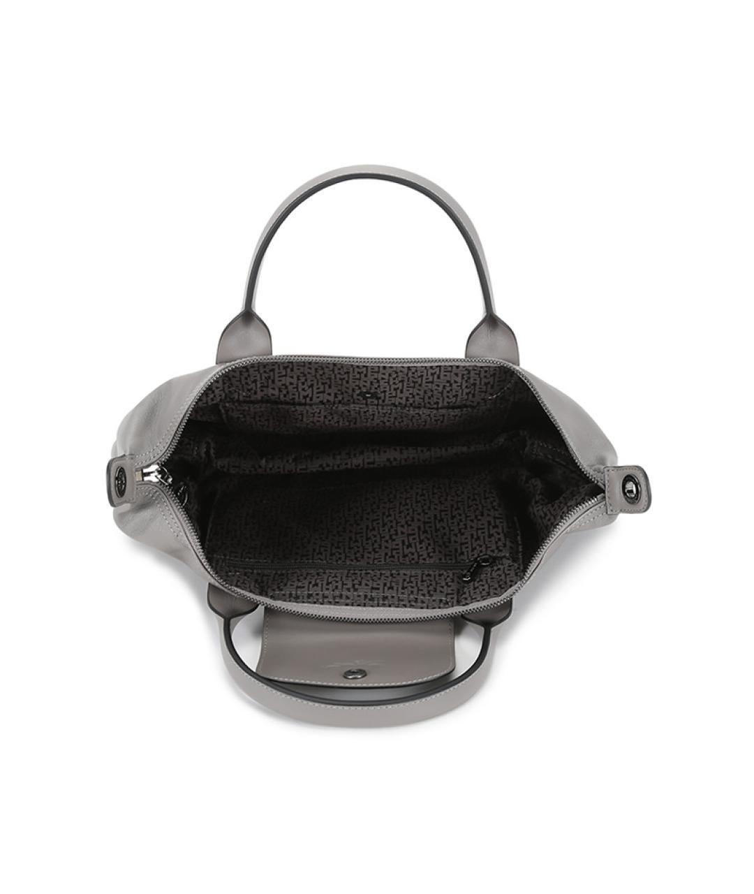 LONGCHAMP Серая кожаная сумка через плечо, фото 5