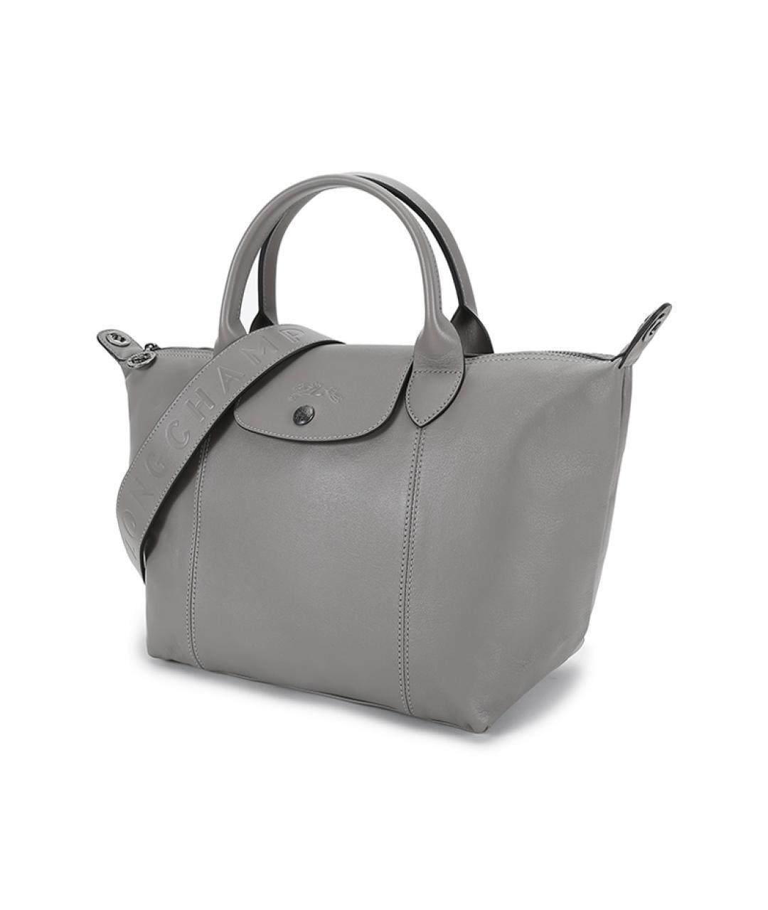 LONGCHAMP Серая кожаная сумка через плечо, фото 2