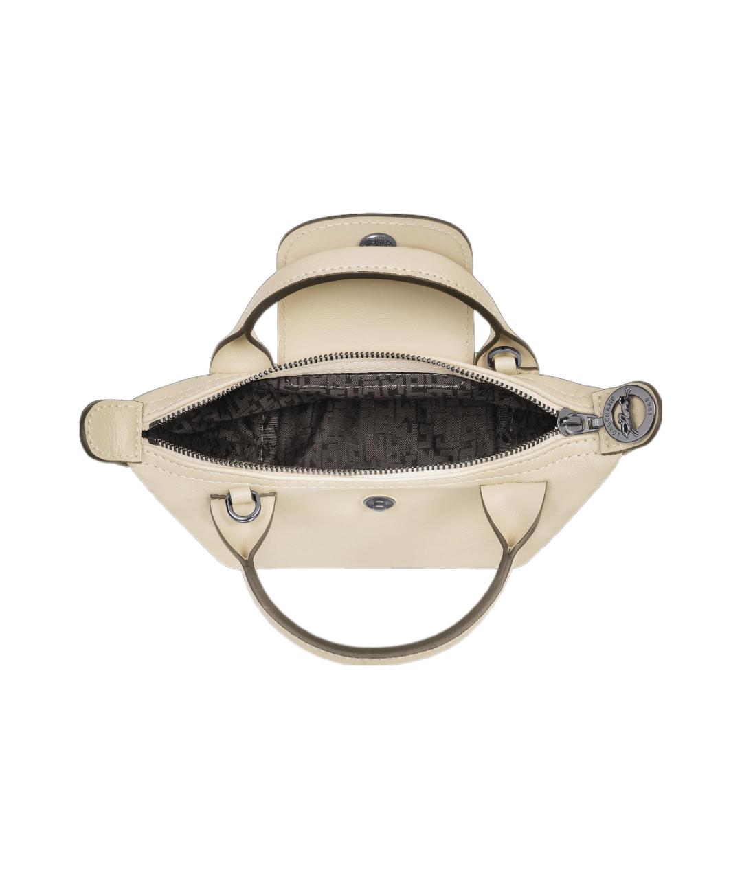 LONGCHAMP Бежевая кожаная сумка через плечо, фото 4