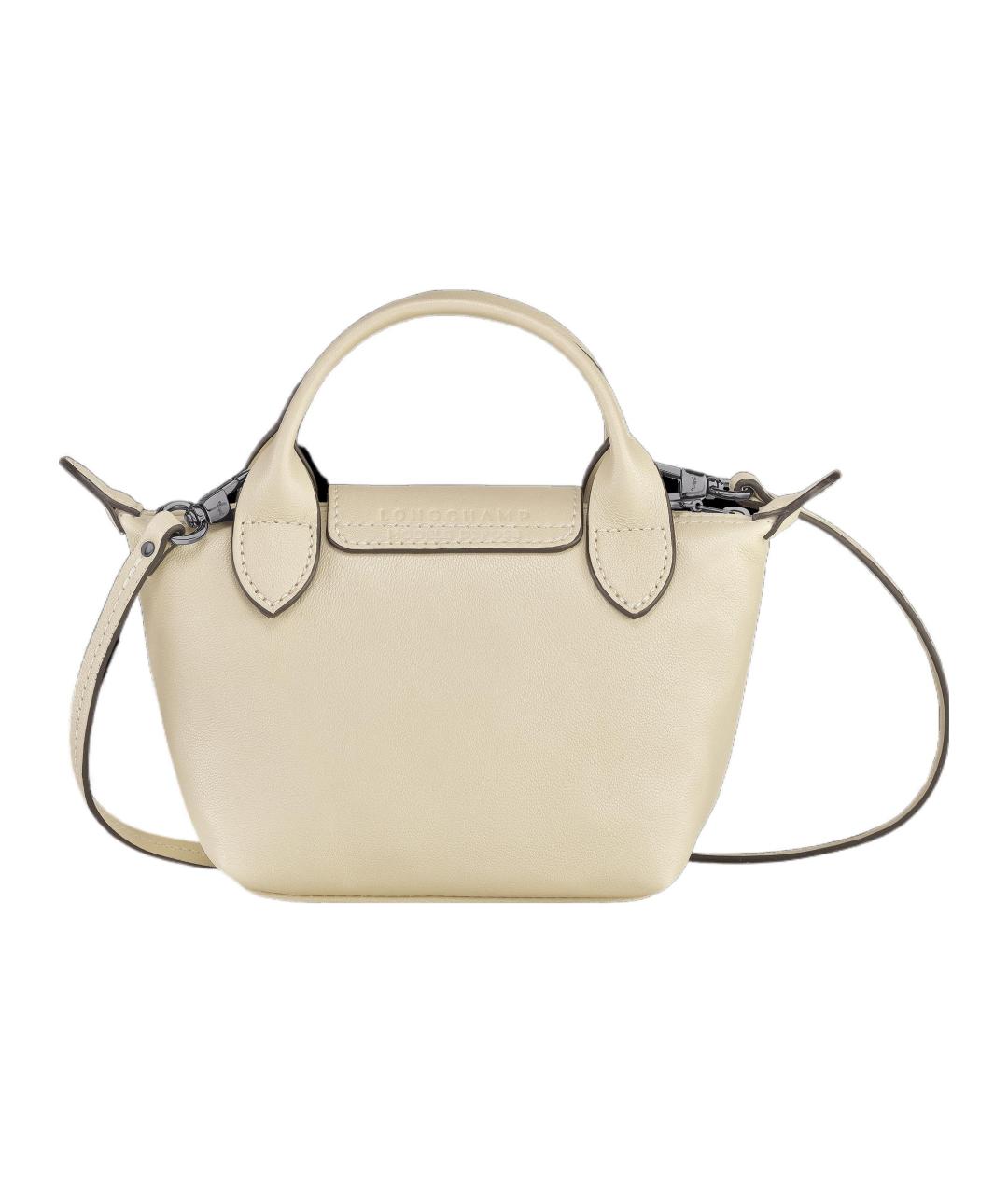 LONGCHAMP Бежевая кожаная сумка через плечо, фото 3