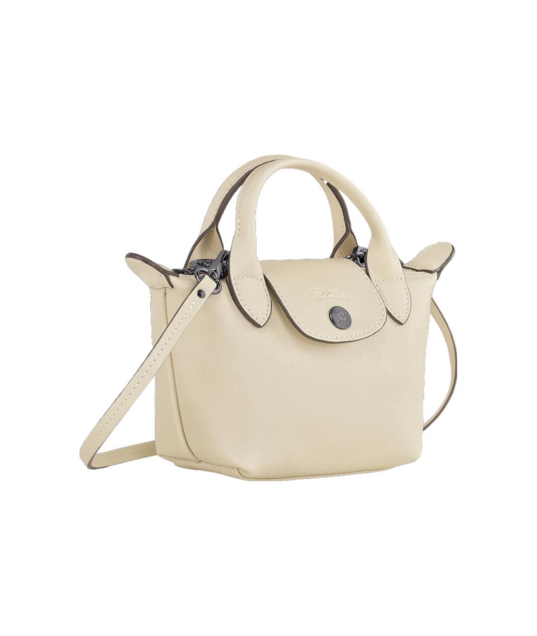 LONGCHAMP Бежевая кожаная сумка через плечо, фото 2