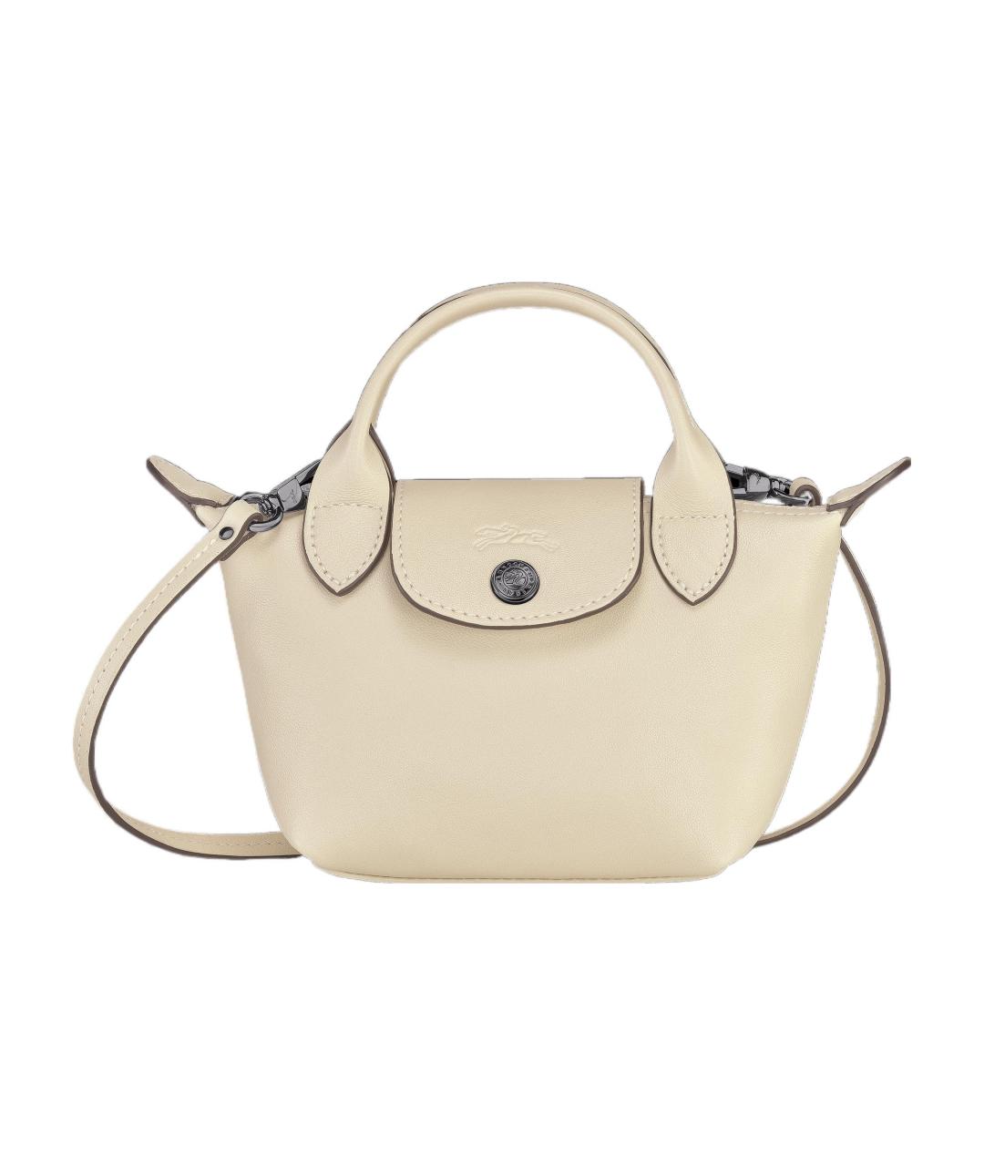 LONGCHAMP Бежевая кожаная сумка через плечо, фото 1