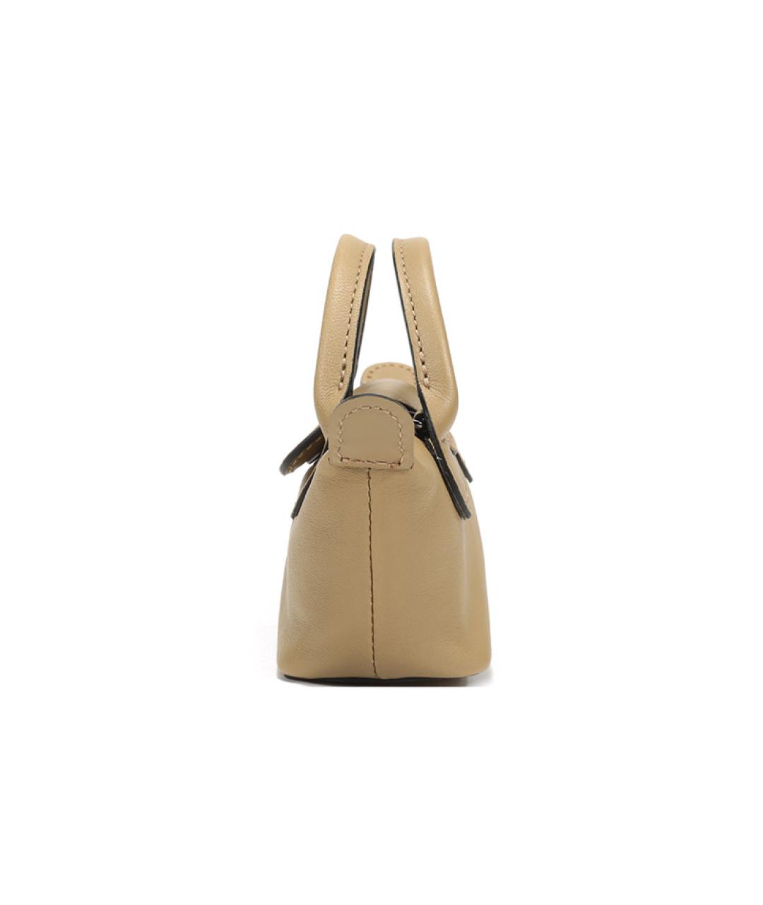 LONGCHAMP Бежевая кожаная сумка через плечо, фото 3