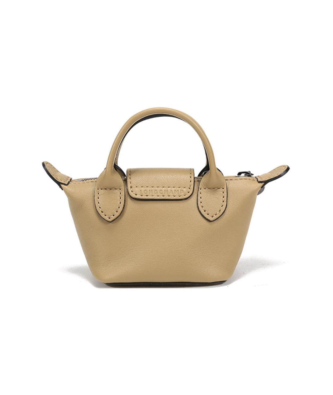 LONGCHAMP Бежевая кожаная сумка через плечо, фото 4