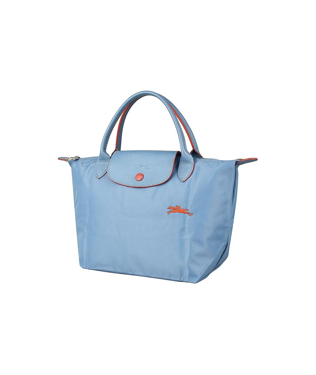 LONGCHAMP Голубая тканевая сумка с короткими ручками, фото 3