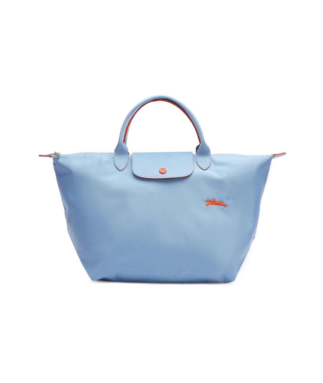 LONGCHAMP Голубая тканевая сумка с короткими ручками, фото 1