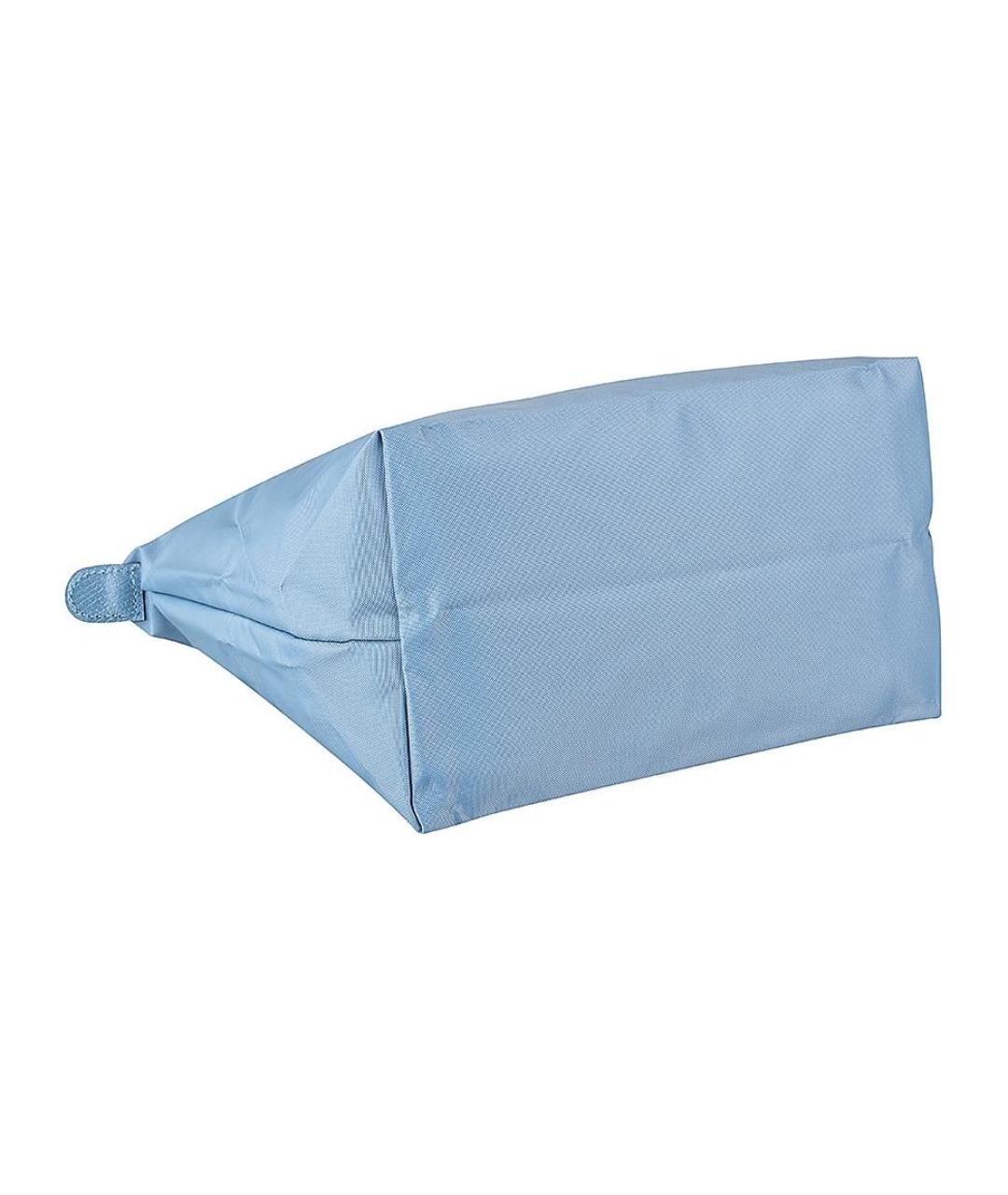 LONGCHAMP Голубая тканевая сумка с короткими ручками, фото 5