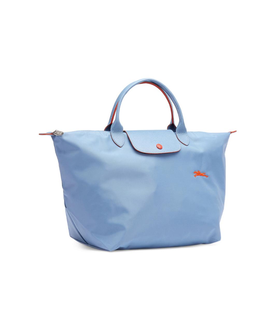 LONGCHAMP Голубая тканевая сумка с короткими ручками, фото 2