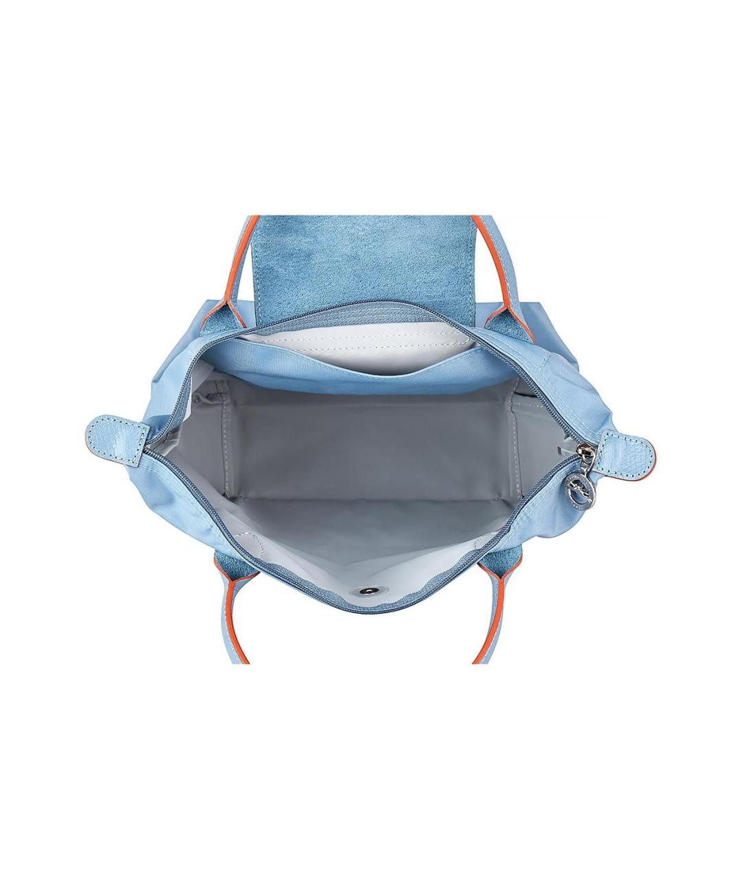 LONGCHAMP Голубая тканевая сумка с короткими ручками, фото 6