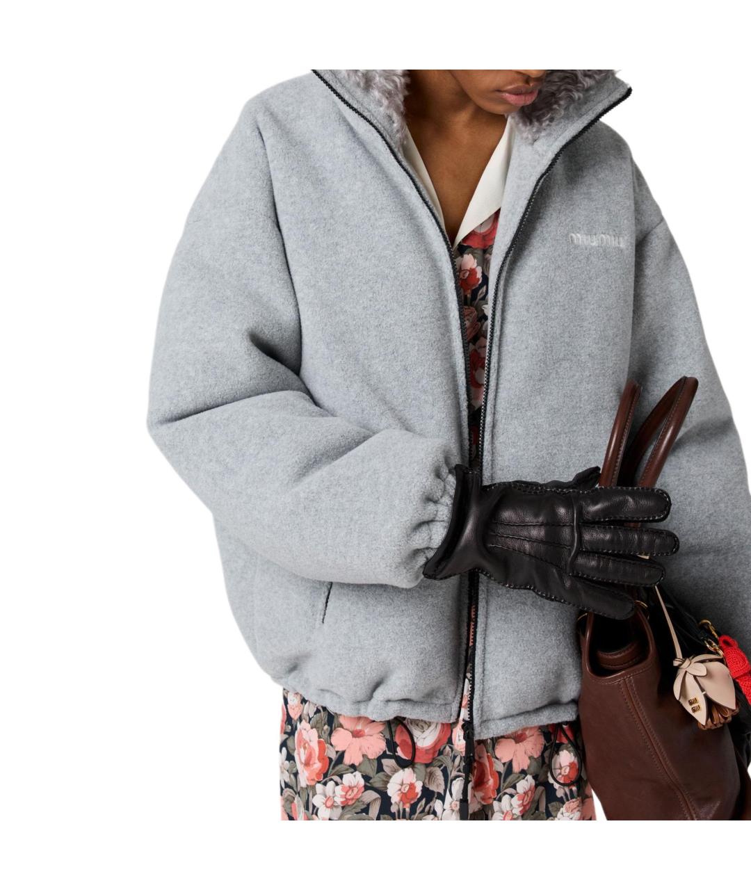 MIU MIU Серый пуховик, фото 5