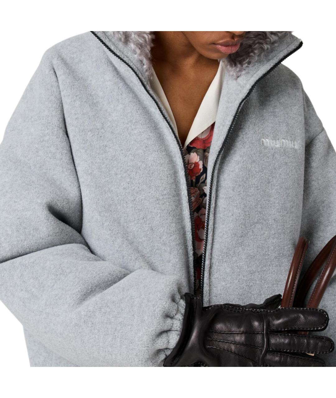 MIU MIU Серый пуховик, фото 6