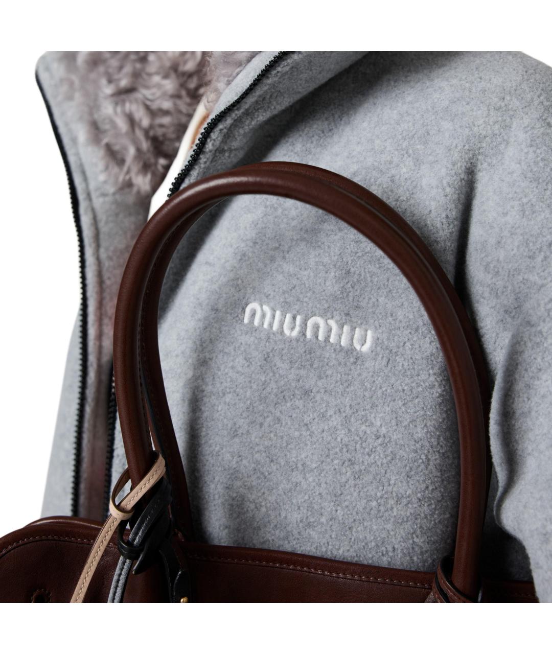 MIU MIU Серый пуховик, фото 4