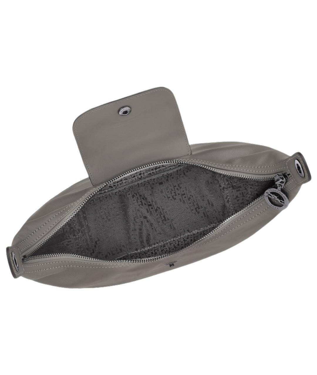 LONGCHAMP Серая кожаная сумка через плечо, фото 4