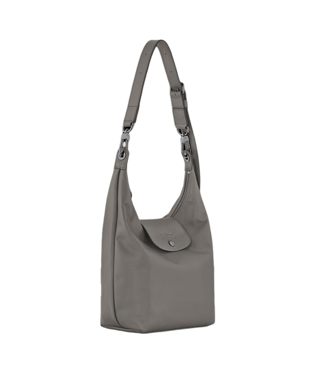 LONGCHAMP Серая кожаная сумка через плечо, фото 2