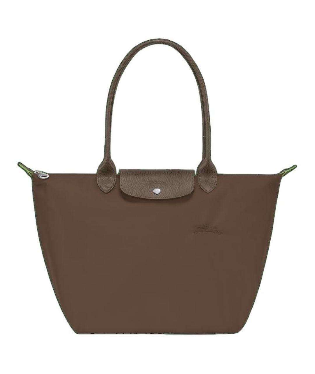 LONGCHAMP Коричневая тканевая сумка через плечо, фото 1