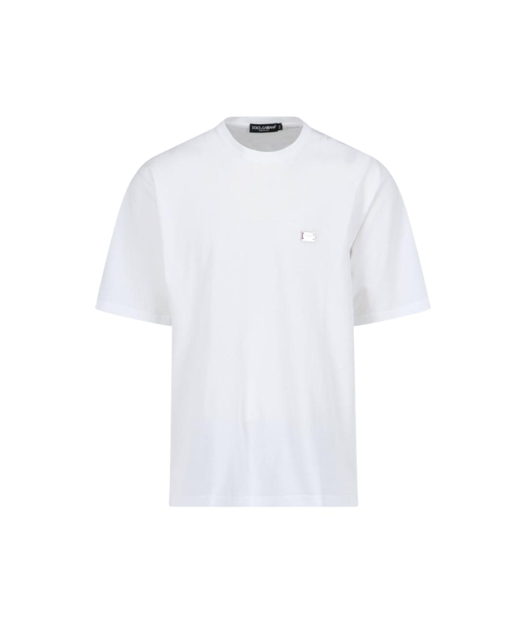 DOLCE&GABBANA Белая хлопковая футболка, фото 1