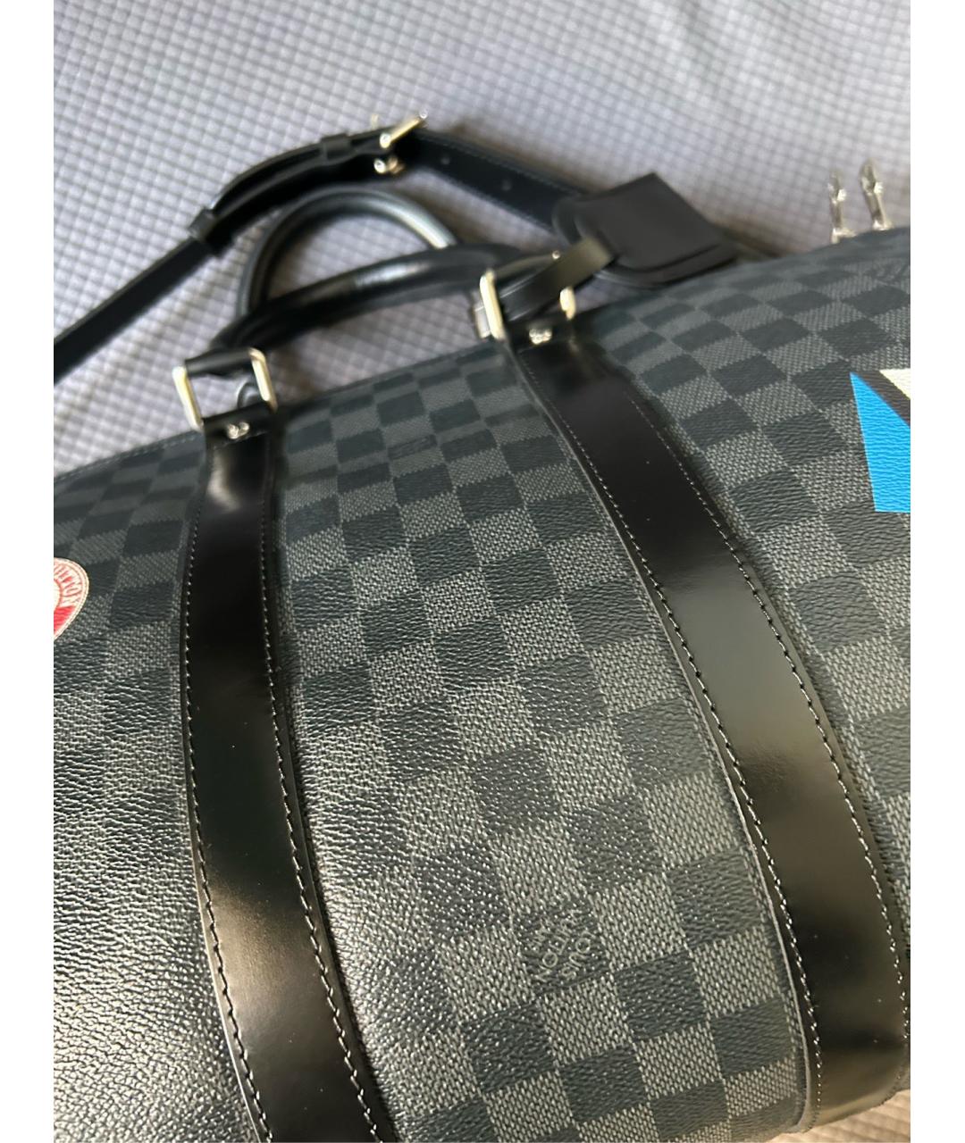 LOUIS VUITTON Черная дорожная/спортивная сумка, фото 7