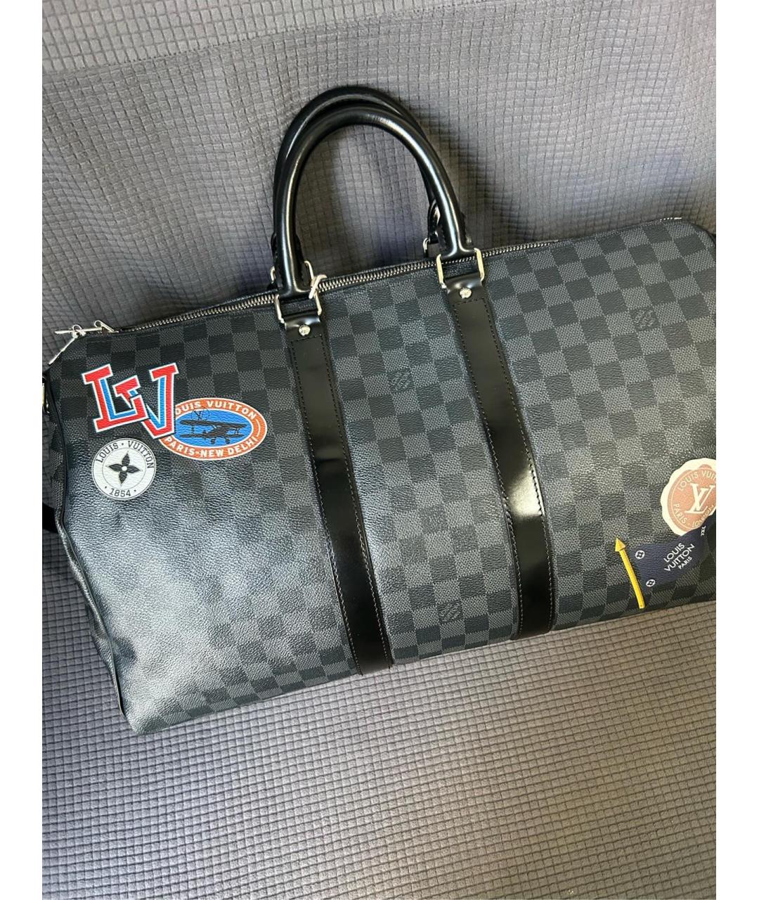 LOUIS VUITTON Черная дорожная/спортивная сумка, фото 2