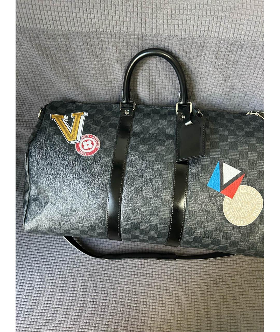 LOUIS VUITTON Черная дорожная/спортивная сумка, фото 8