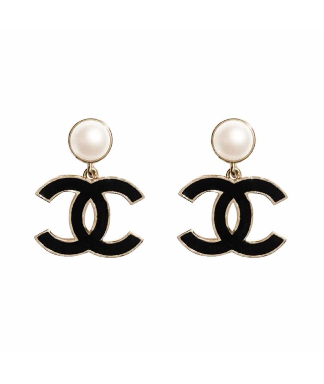 CHANEL Черные серьги, фото 1