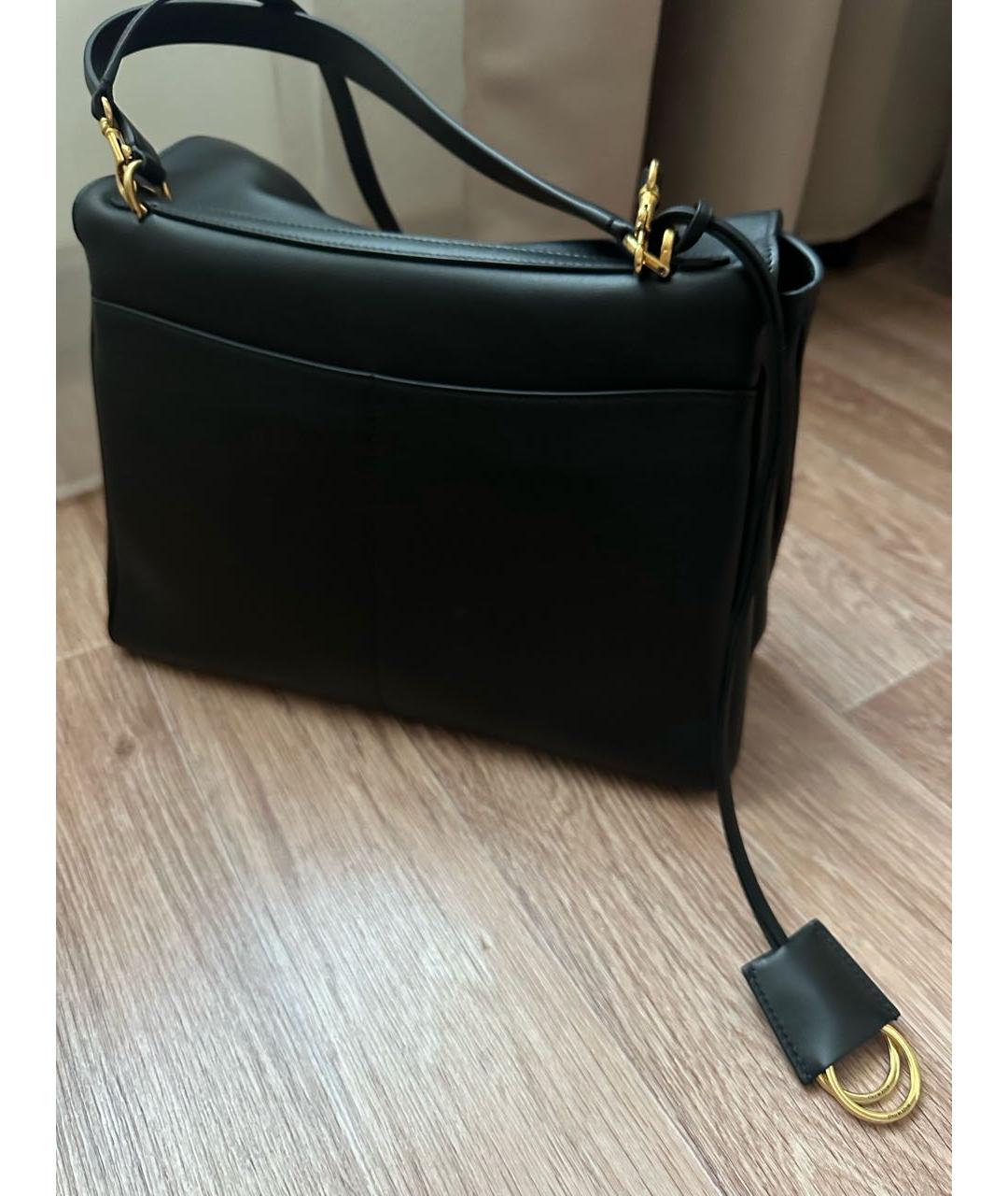 BALENCIAGA Черная кожаная сумка тоут, фото 4