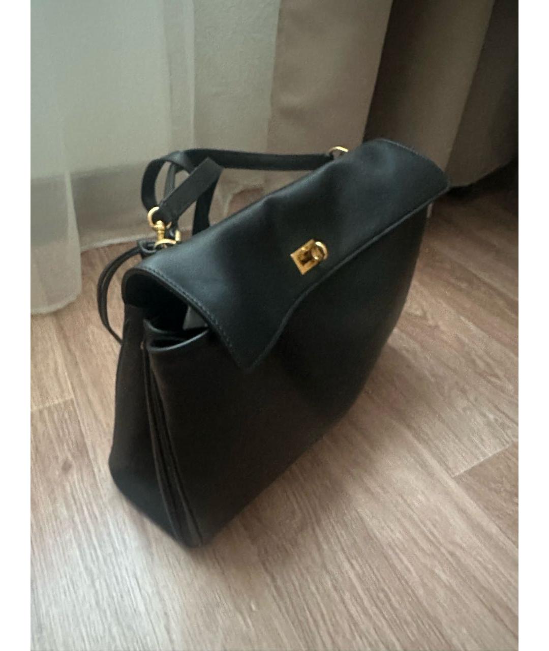 BALENCIAGA Черная кожаная сумка тоут, фото 3