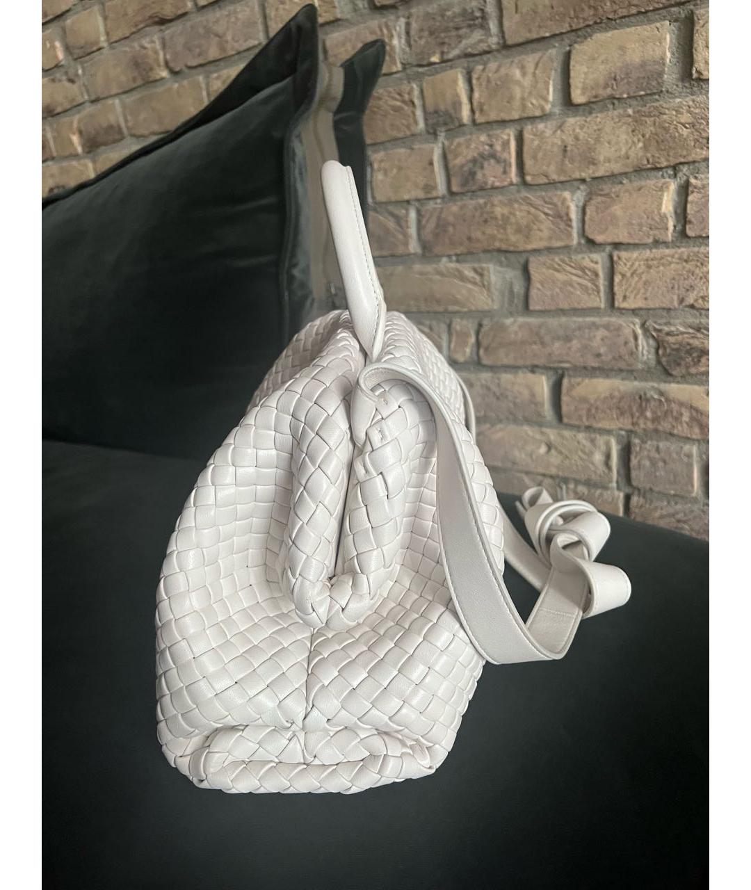 BOTTEGA VENETA Белая кожаная сумка через плечо, фото 3