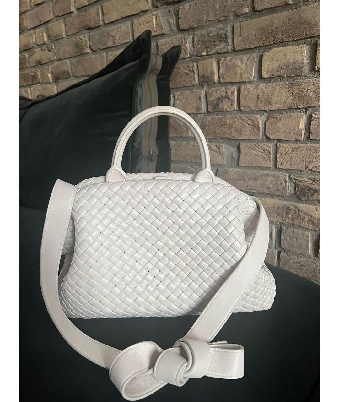 BOTTEGA VENETA Белая кожаная сумка через плечо, фото 2