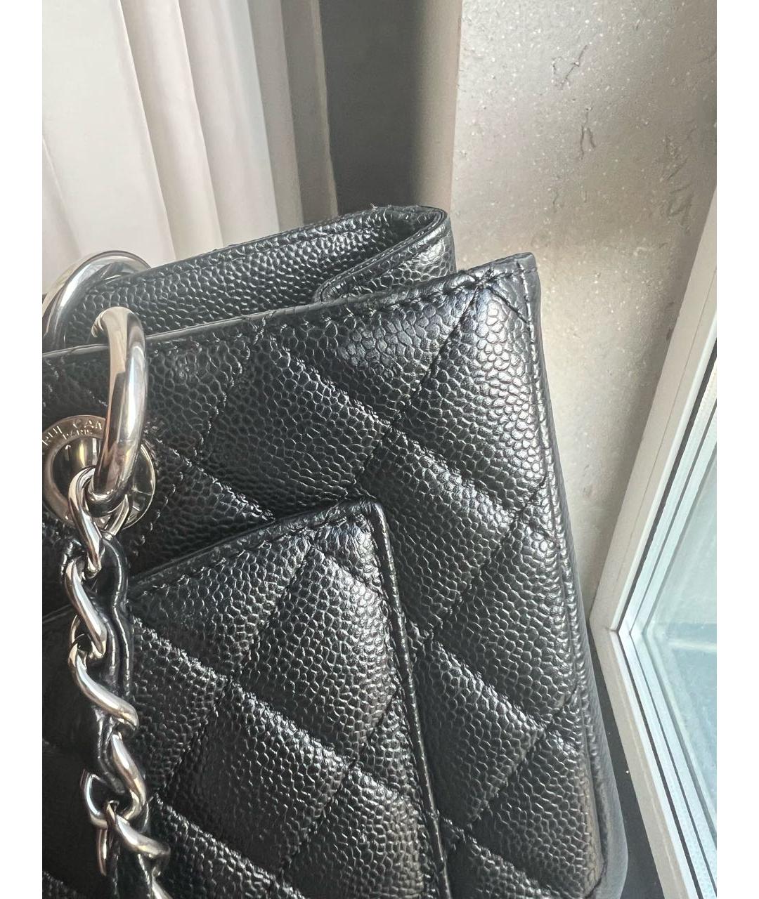 CHANEL Черная кожаная сумка тоут, фото 8