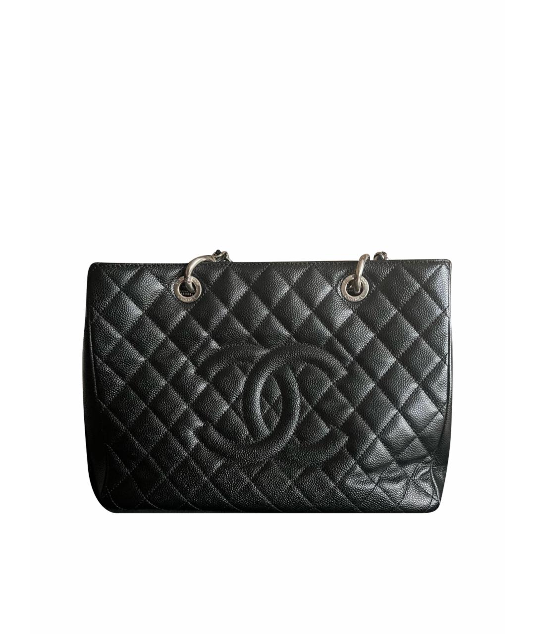 CHANEL Черная кожаная сумка тоут, фото 1