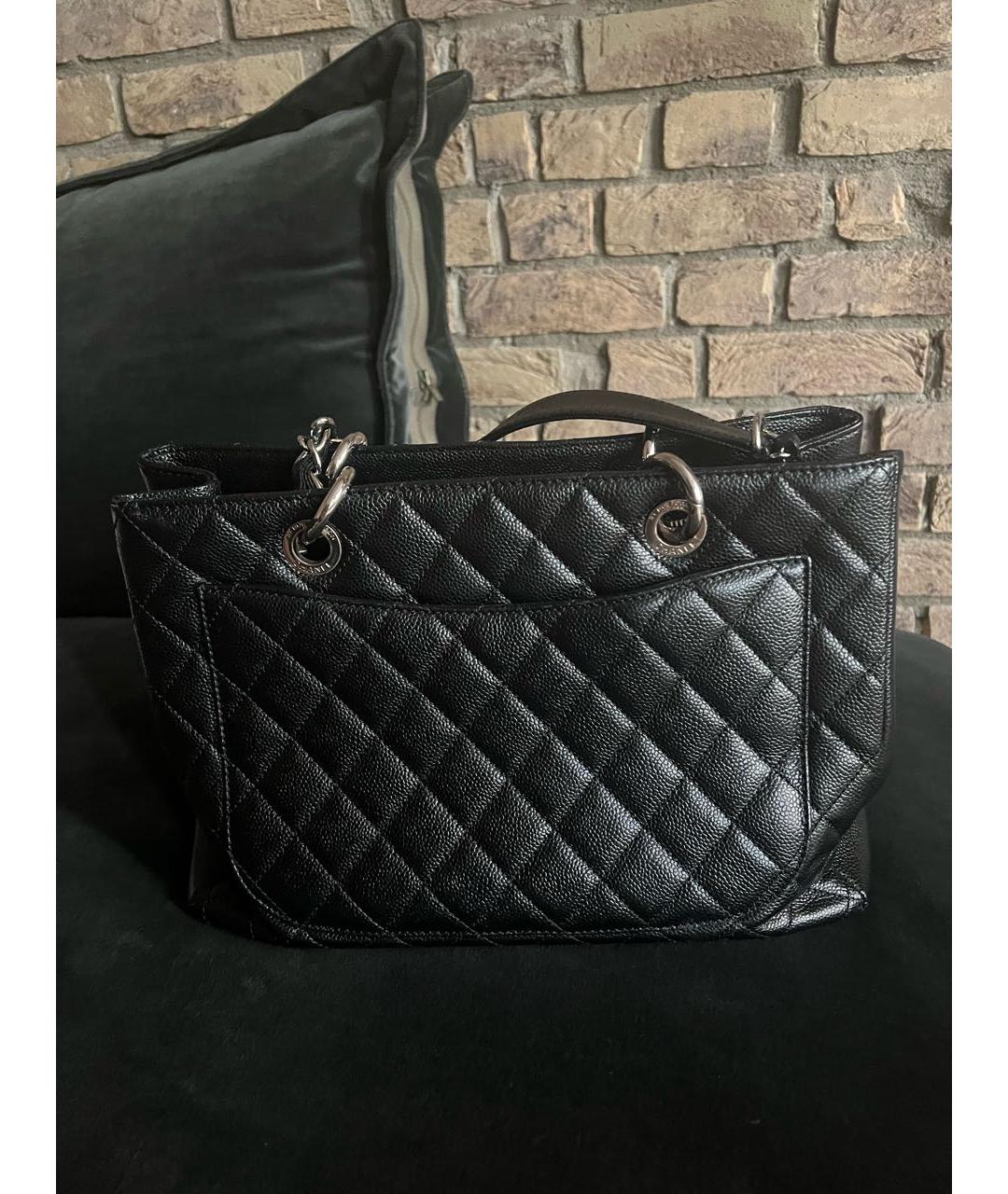 CHANEL Черная кожаная сумка тоут, фото 2
