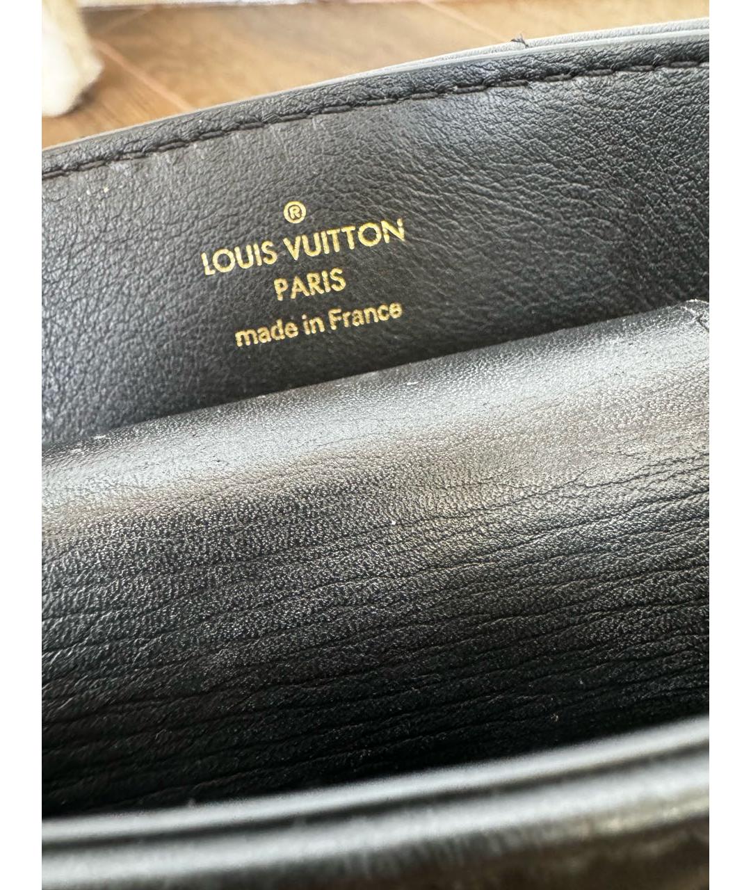 LOUIS VUITTON Черная кожаная сумка через плечо, фото 8