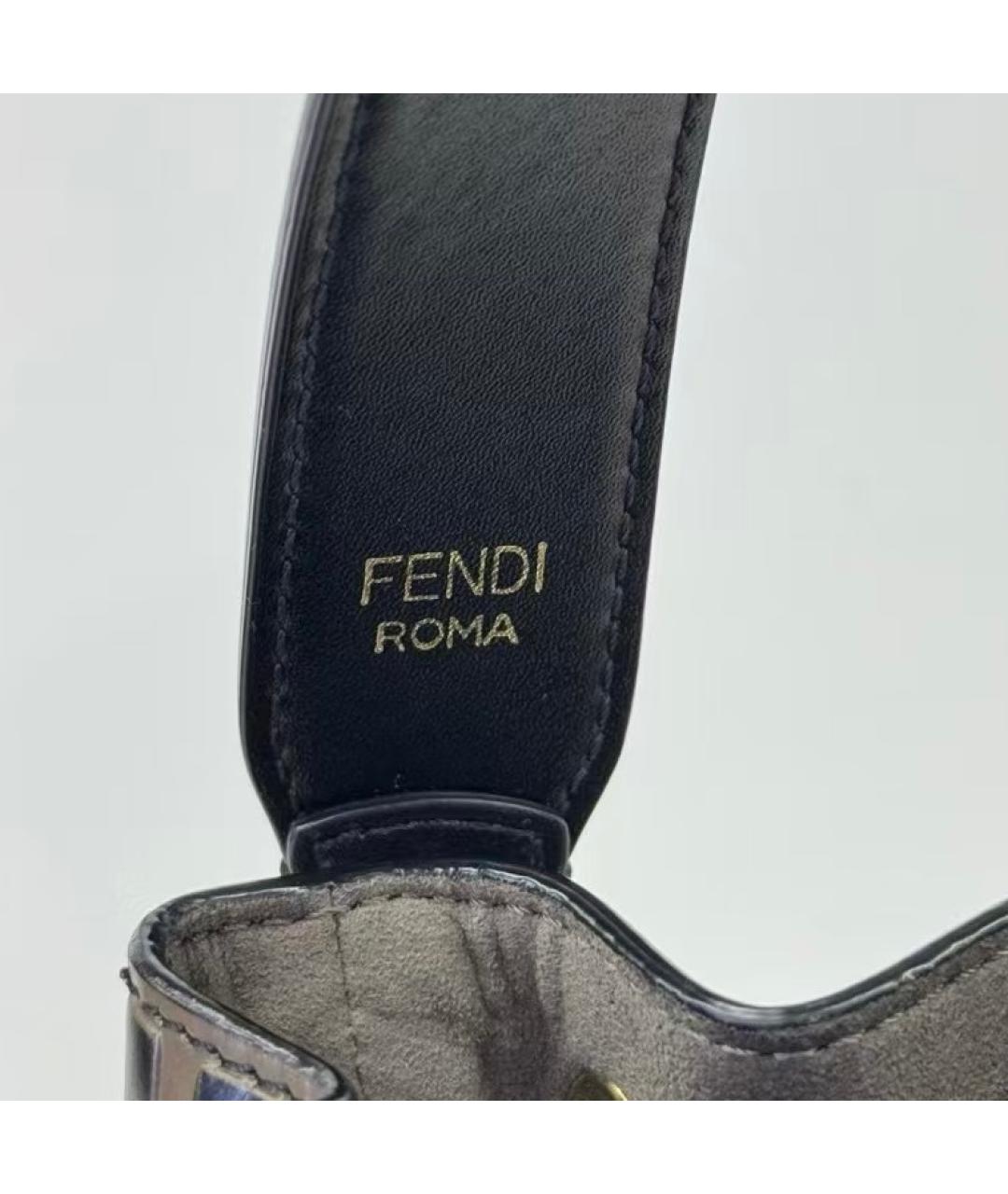 FENDI Коричневая кожаная сумка через плечо, фото 5