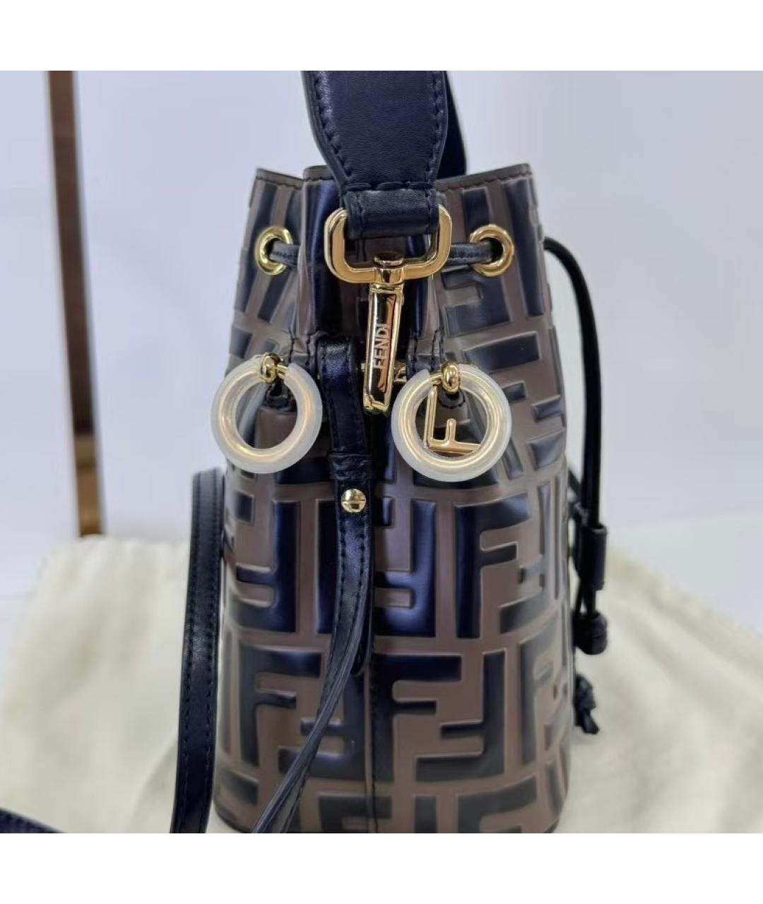 FENDI Коричневая кожаная сумка через плечо, фото 3