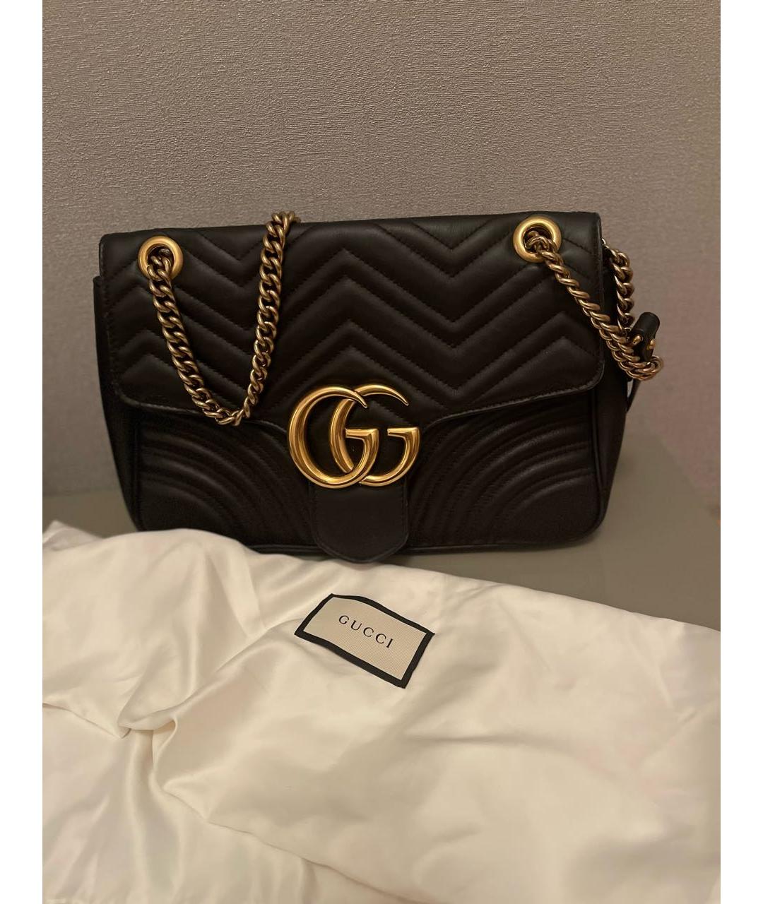 GUCCI Черная кожаная сумка через плечо, фото 9