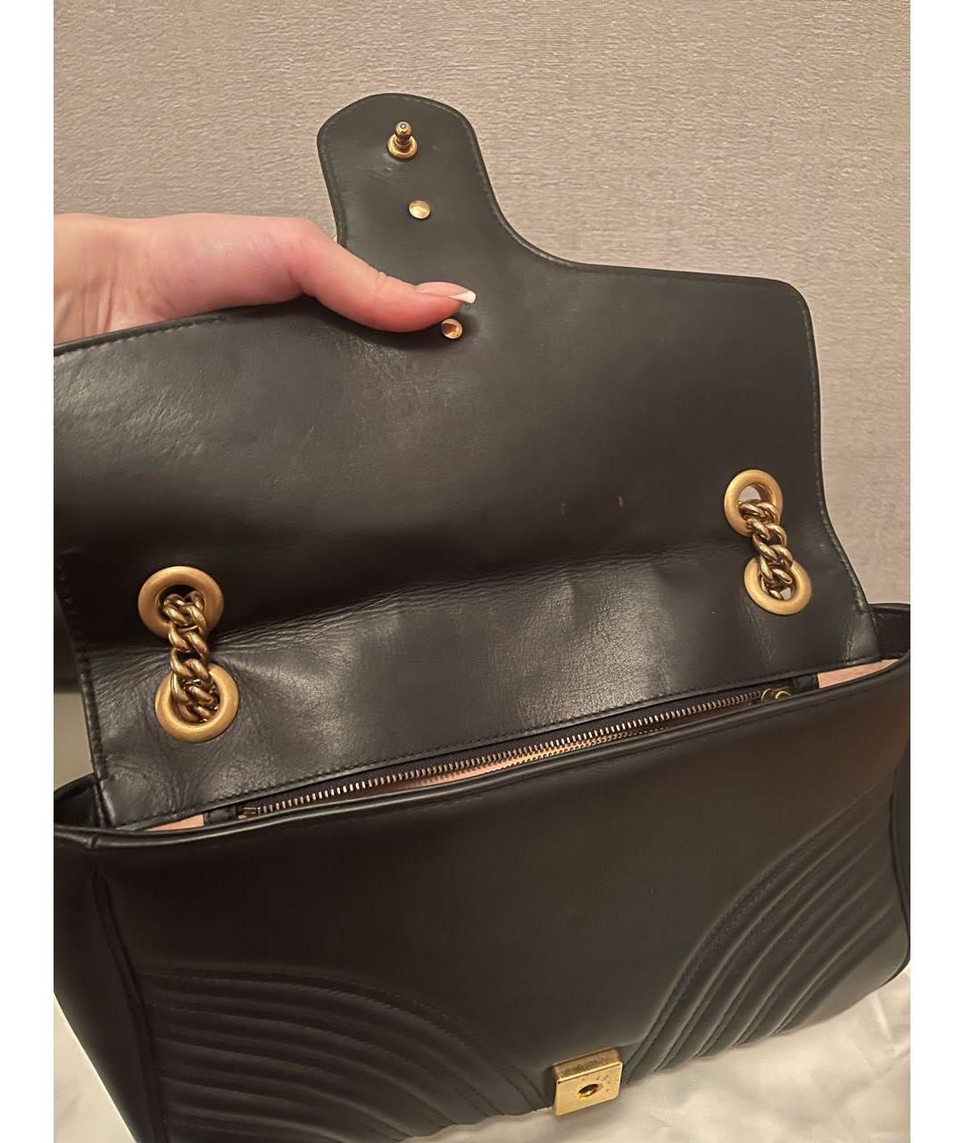 GUCCI Черная кожаная сумка через плечо, фото 2
