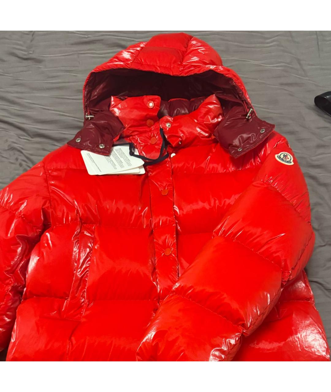 MONCLER Красный пуховик, фото 3