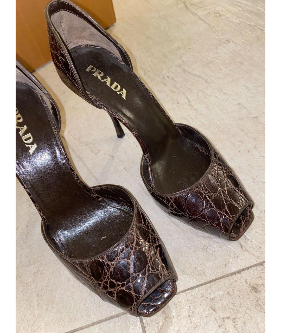 PRADA Коричневые туфли из экзотической кожи, фото 2