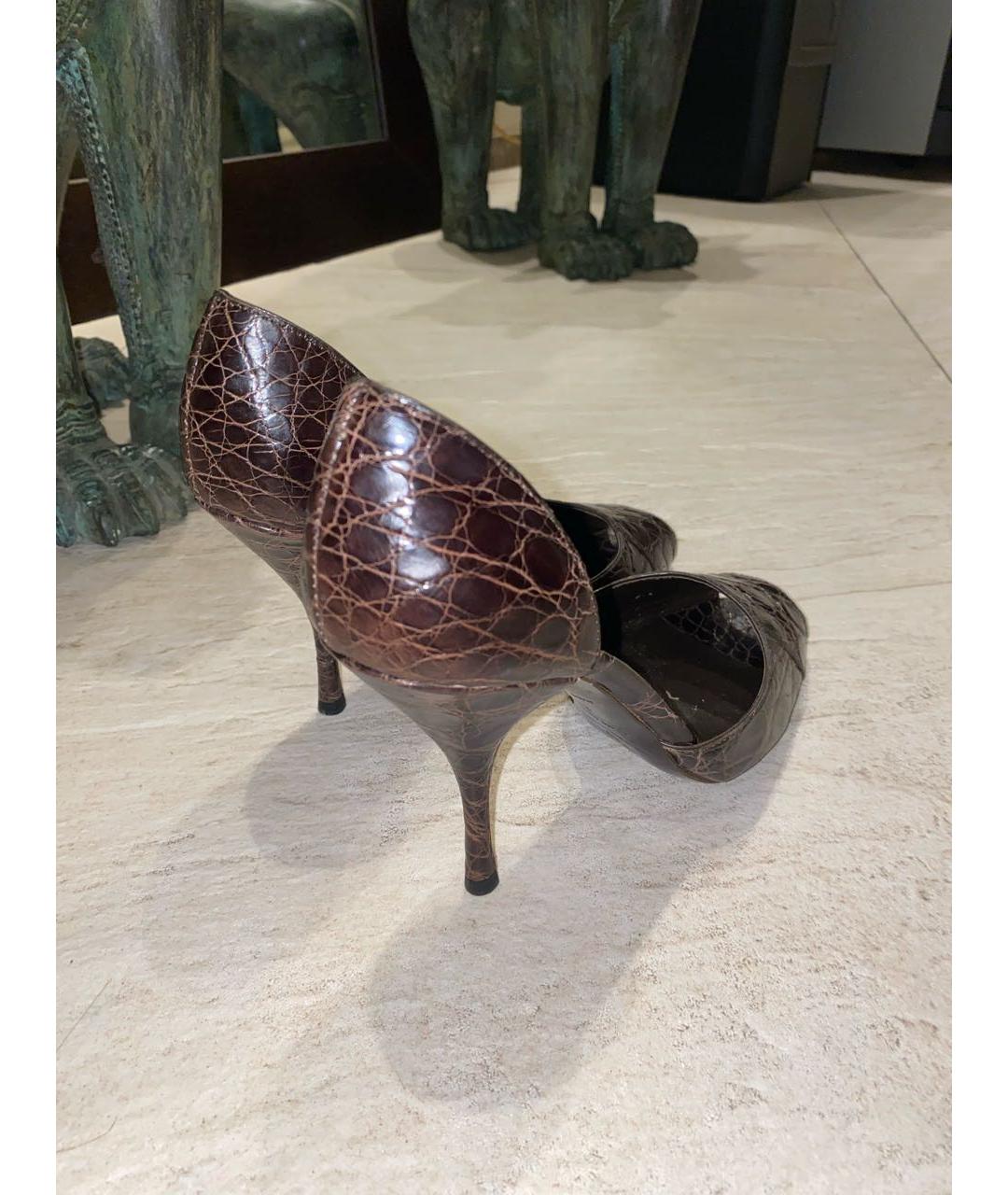 PRADA Коричневые туфли из экзотической кожи, фото 4