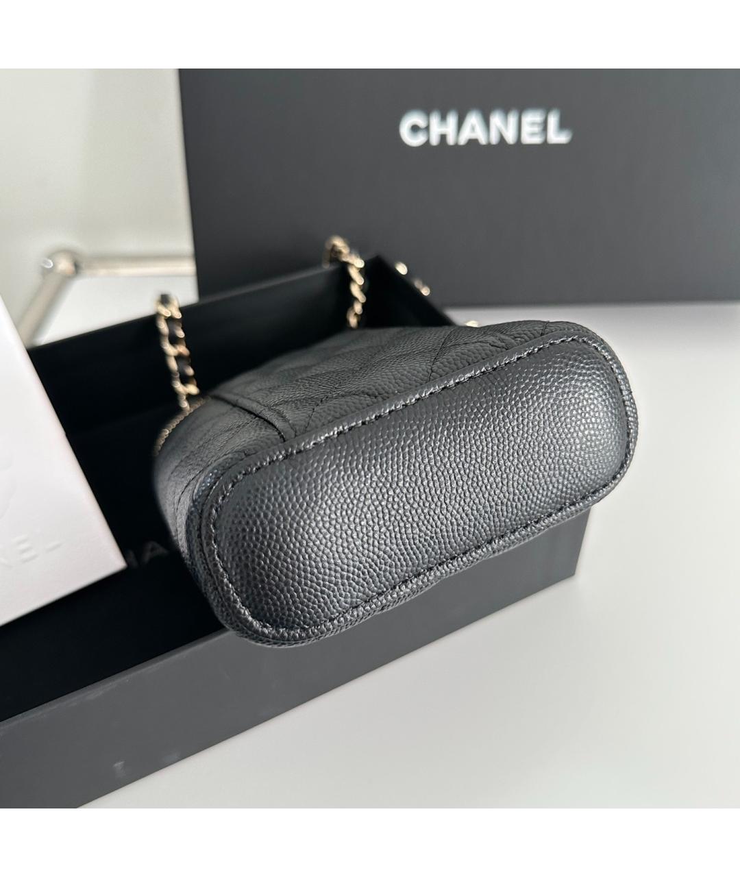CHANEL Черная кожаная сумка через плечо, фото 4