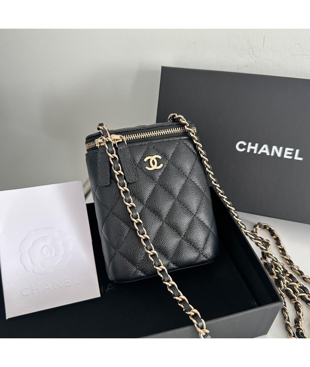 CHANEL Черная кожаная сумка через плечо, фото 6