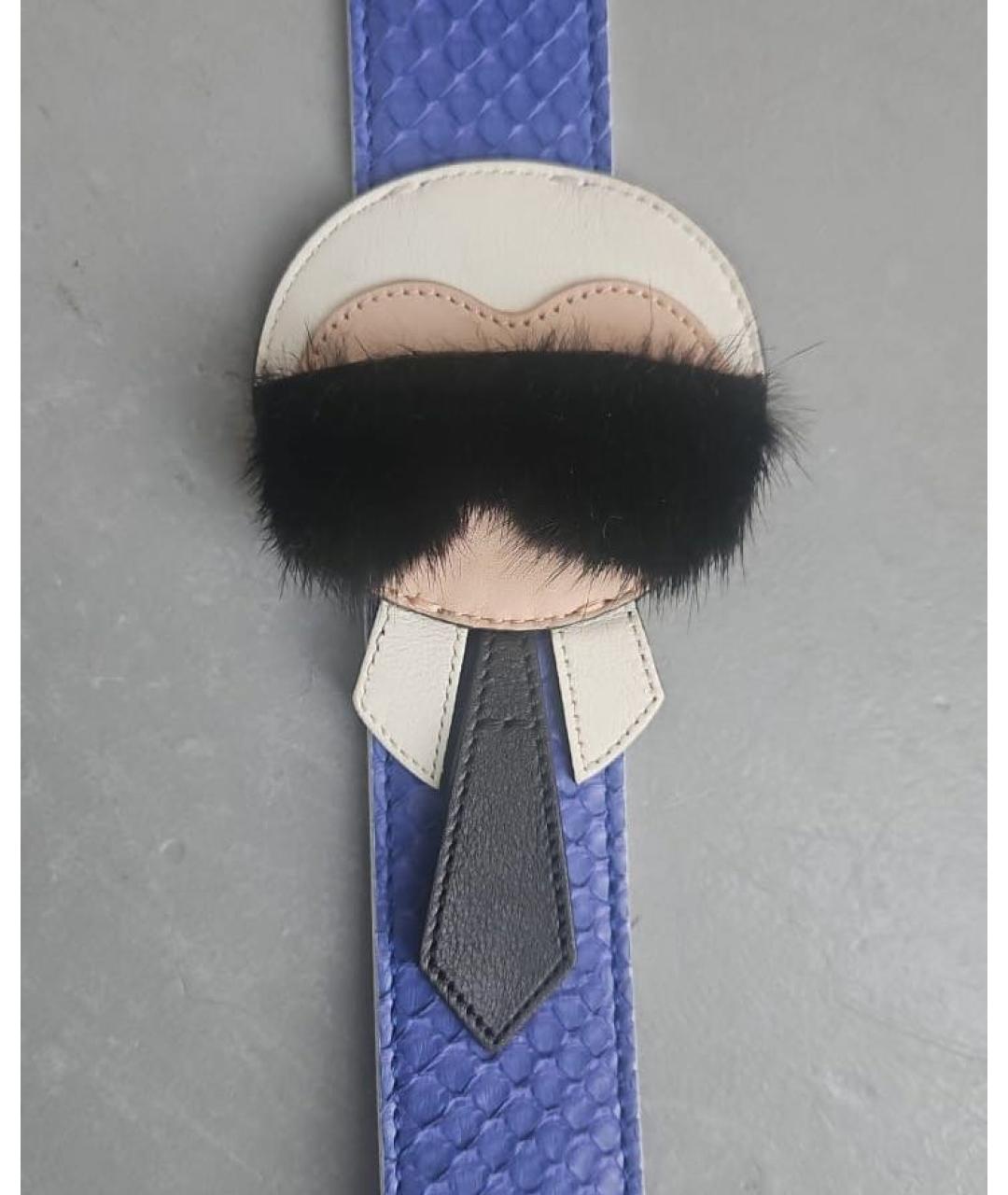 FENDI Синий ремень из экзотической кожи, фото 2