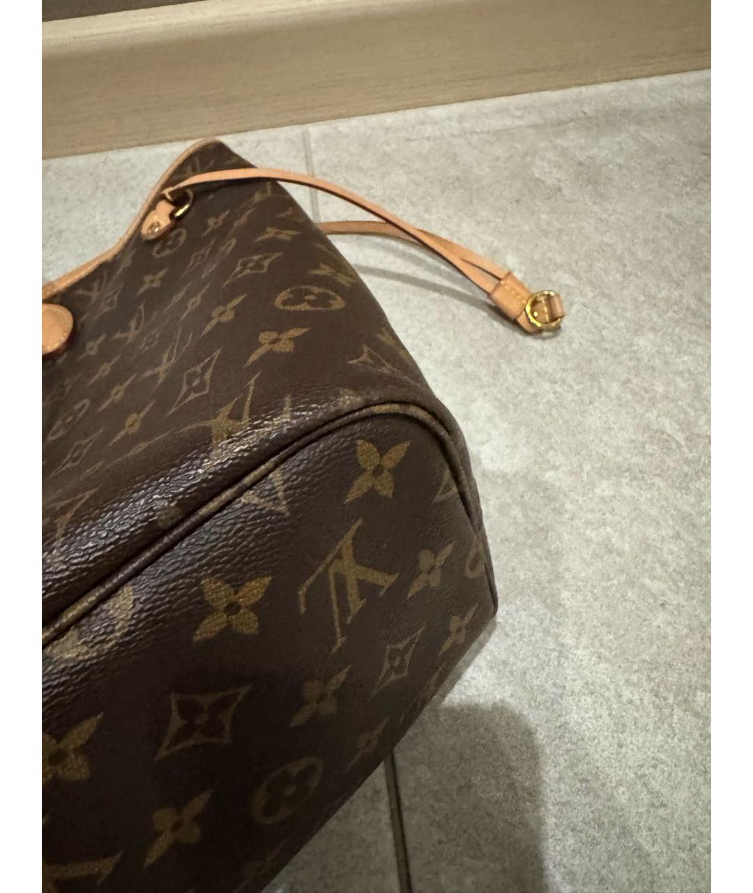 LOUIS VUITTON Коричневая кожаная сумка тоут, фото 4